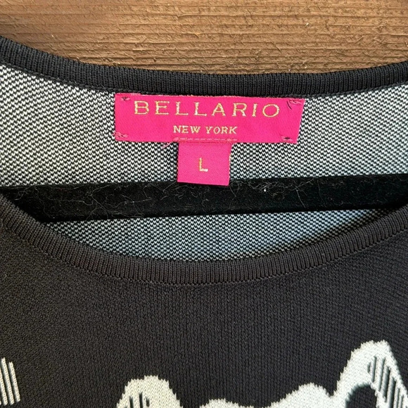 Bellario black knit dress with skeleton like design size large - Picture 2 of 4